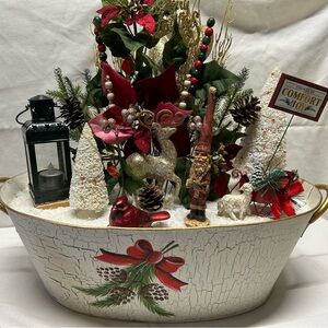 Festive Holiday Centerpiece with Santa and Reindeer